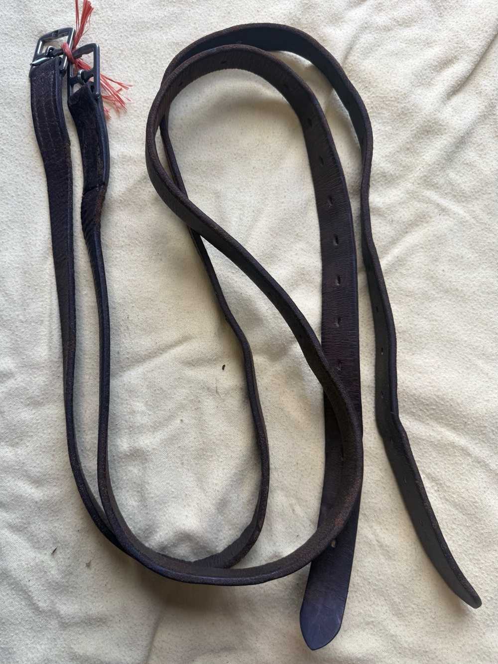 57” brown leathers